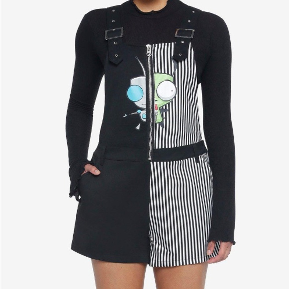 Invader‎ Zim GIR Split Stripe Shortalls Hot Topic